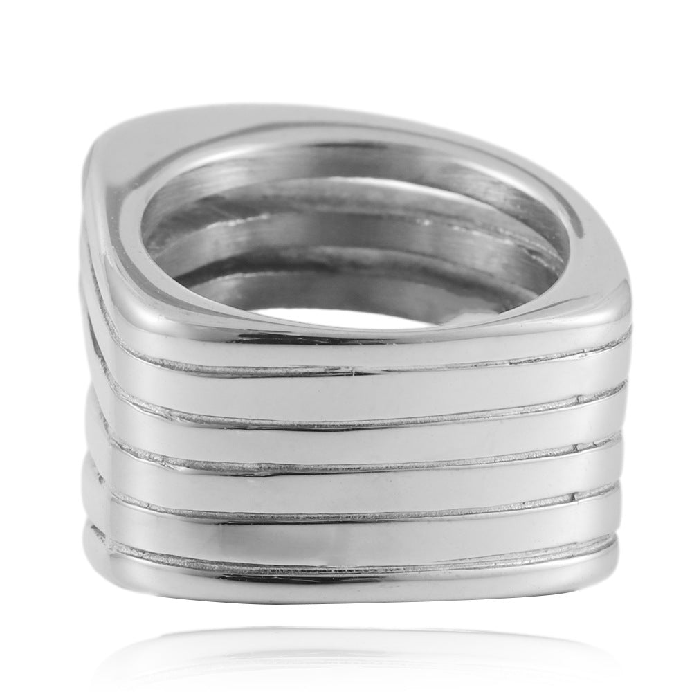 Unisex Multi-Layer Titanium Steel Fashion Rings for Trendy Men and Women