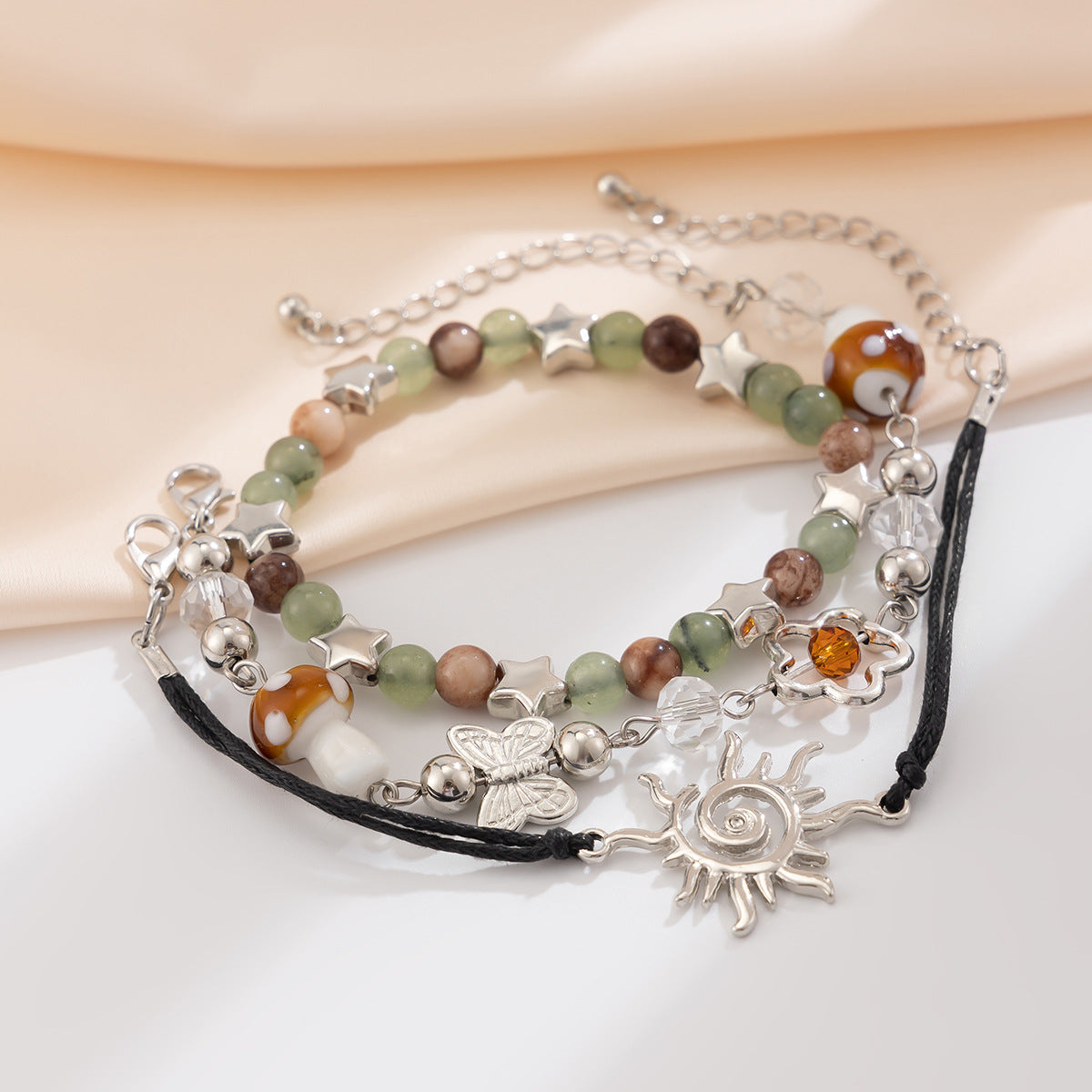 Planderful Vienna Verve Beaded Bracelet for Women European Ethnic Wind Sun Butterfly Design