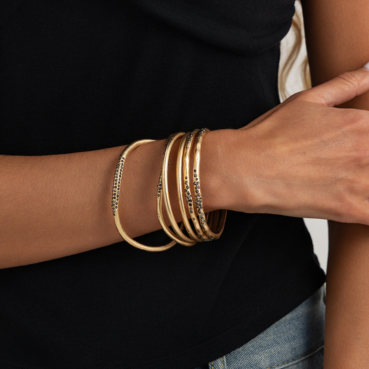 Planderful Vienna Verve Retro Zircon Bracelet Set Fine Jewelry For Women European American Style Stacked Statement