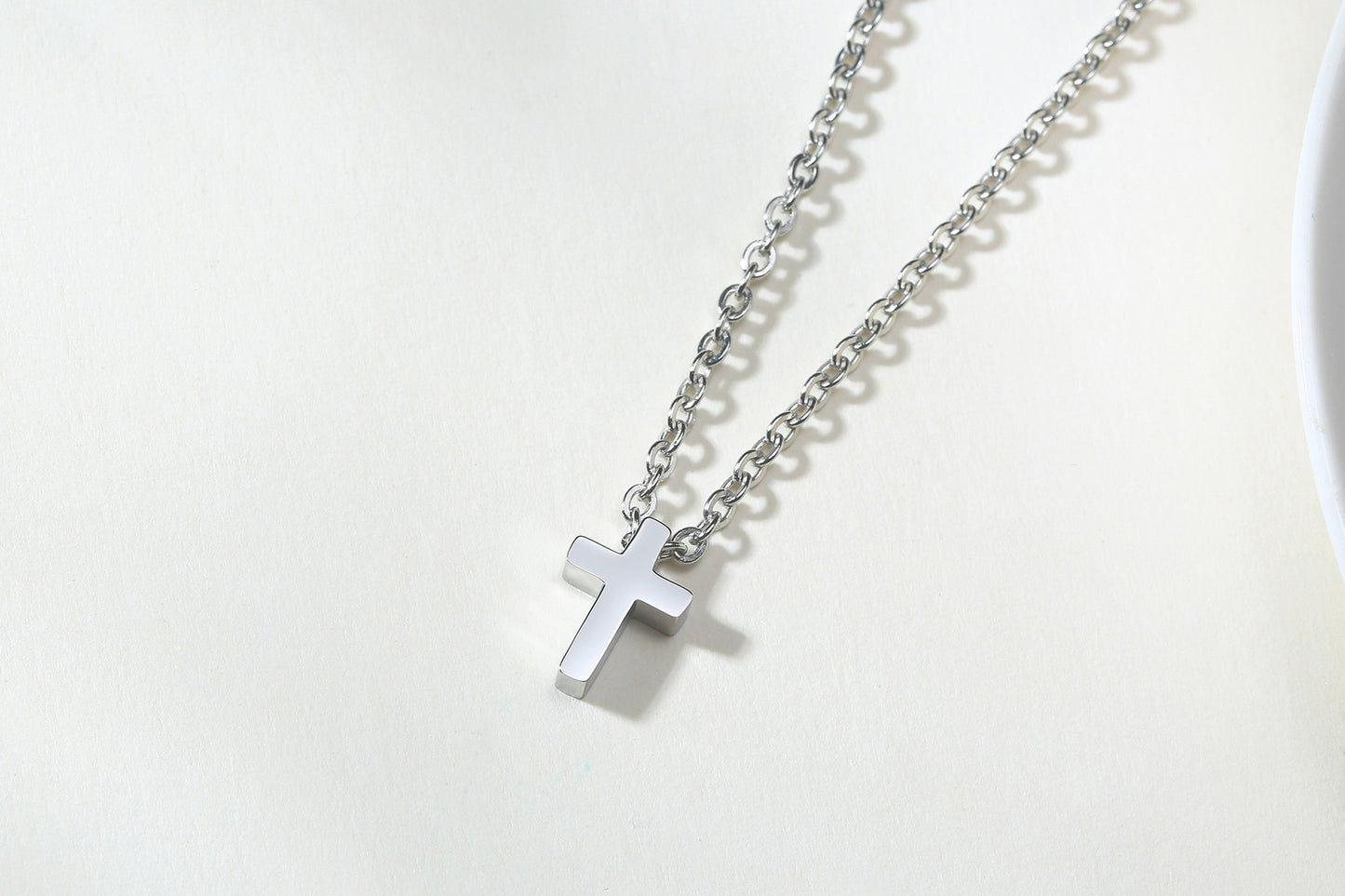 Titanium Steel Pendant for Women Simple Cross Necklace Gift