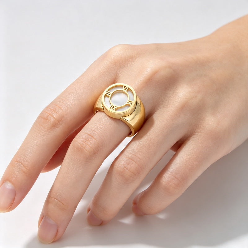 Fatima Hand Hollow Fritillary Bottom Wide Edition Ring Tree Of Life Roman Scale