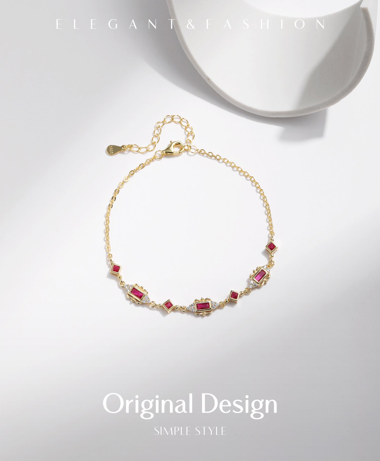 Planderful Everyday Genie Bracelet – Exquisite Pigeon Blood Red Zircon Design