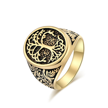 Cross-Border European Viking Tree of Life Stainless Steel Ring