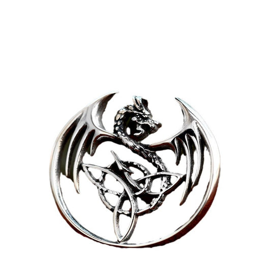 Viking Celtic Knot and Retro Stainless Steel Dragon Pendant for Men - Cross-Border Foreign Trade