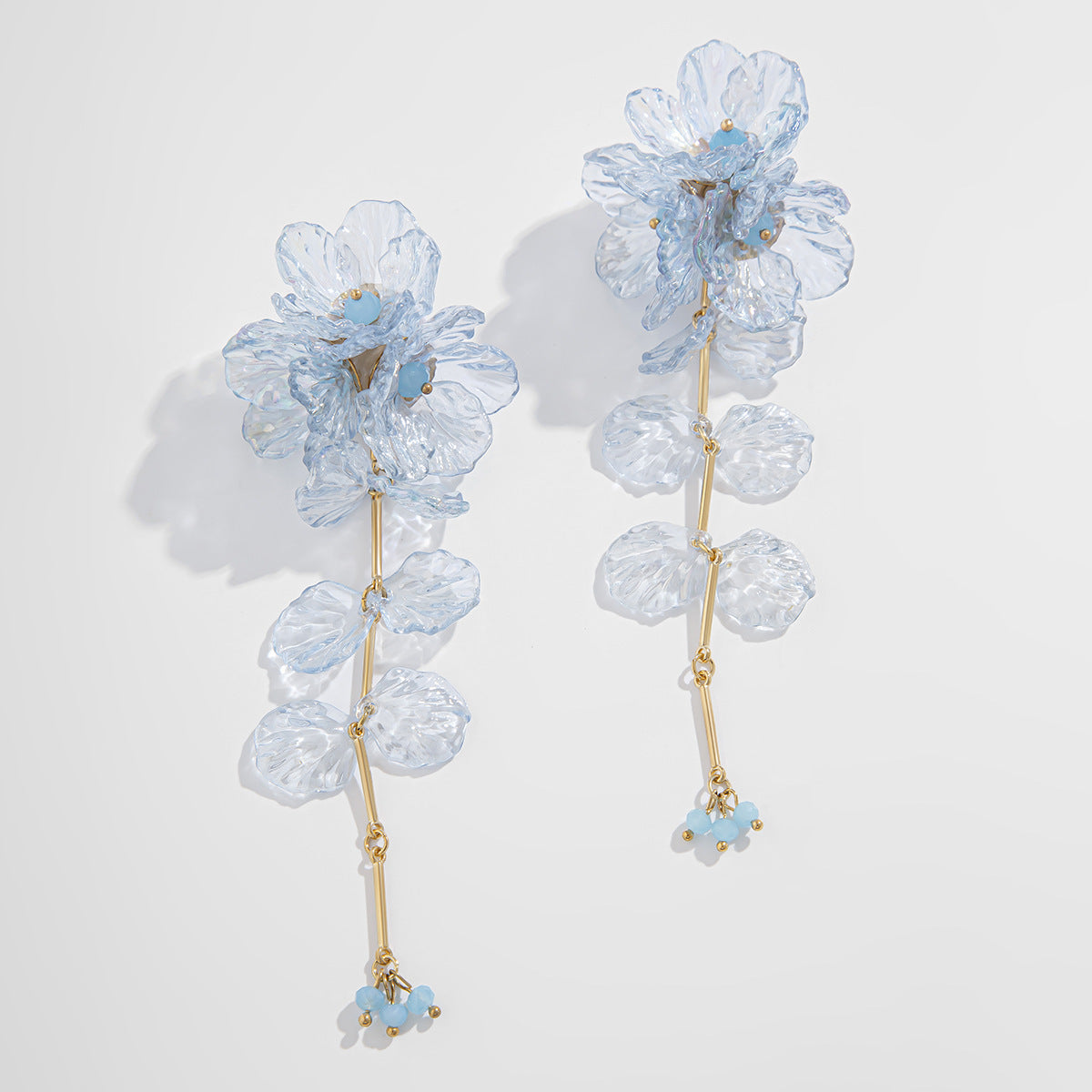 Planderful Vienna Verve 3D Floral Tassel Earrings For Women Colorful Scallop Design