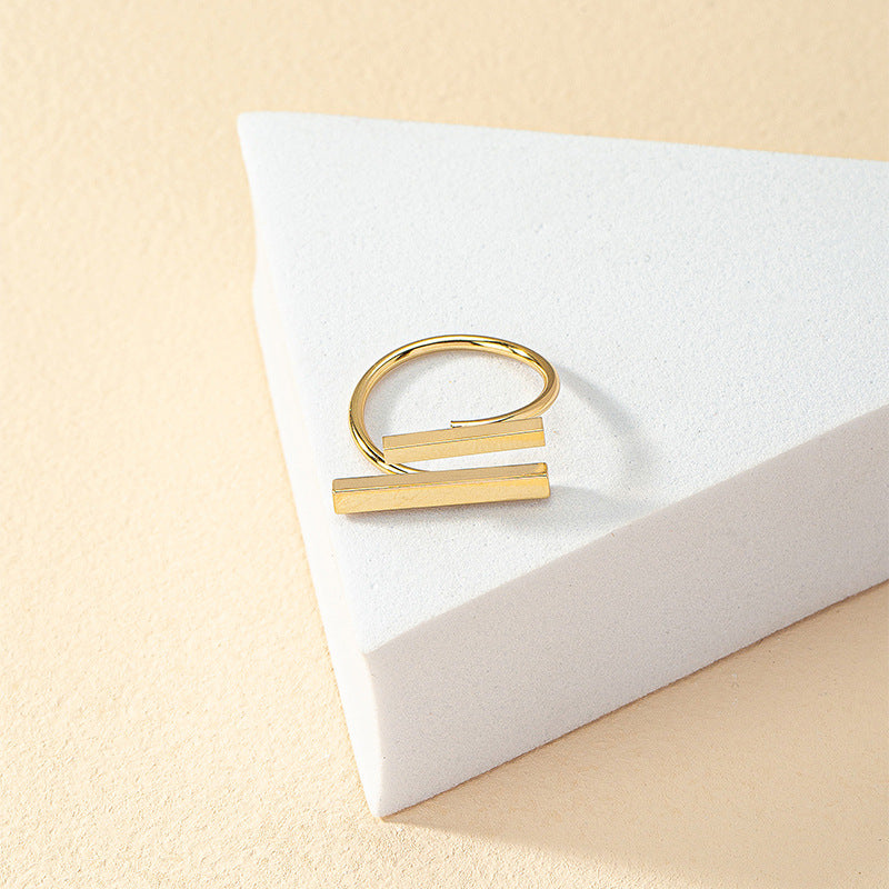 Vienna Verve Geometric Chic Ring - Unique High-End Fashion Accessory