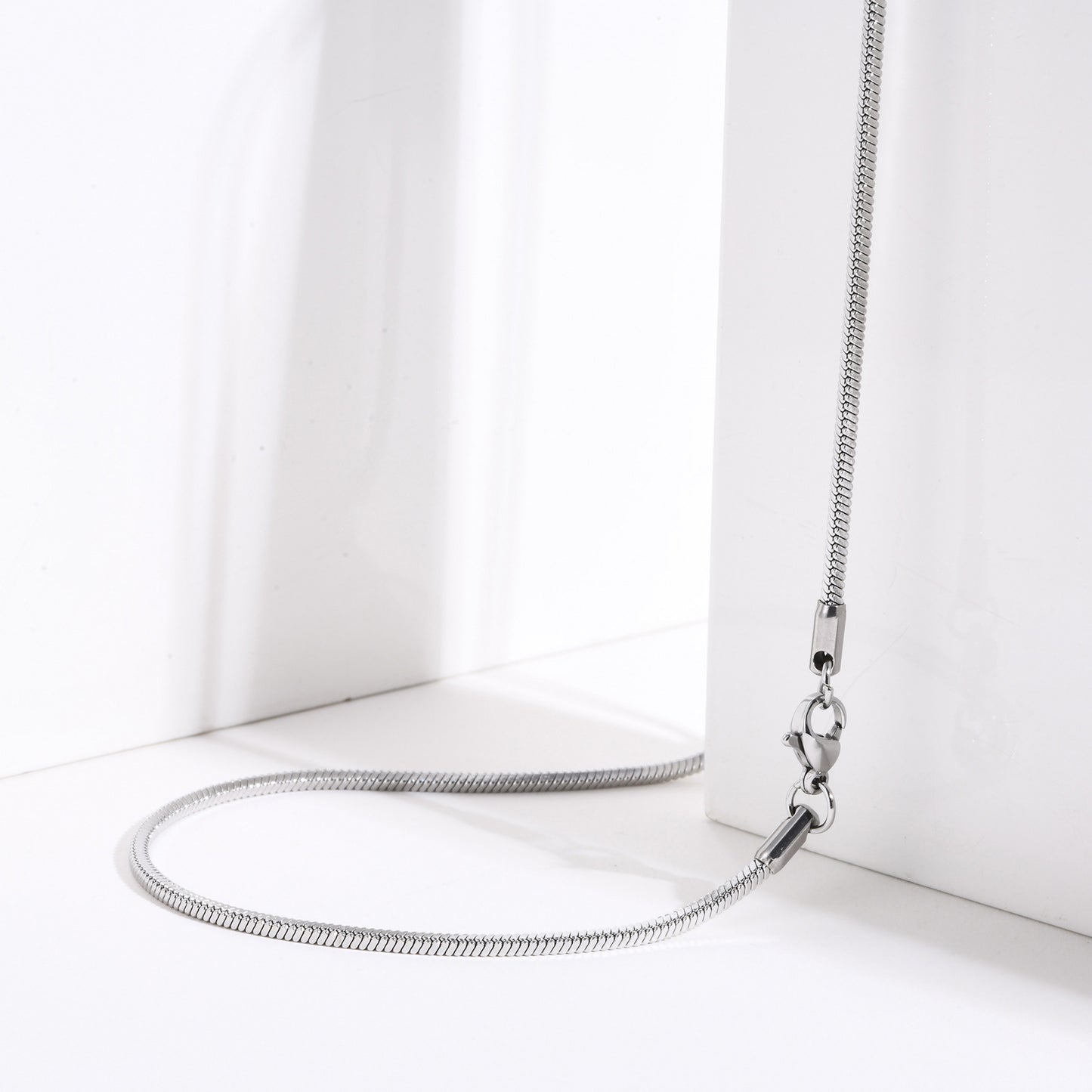 Fine Necklace Stainless Steel Square Snake Necklace Golden Men