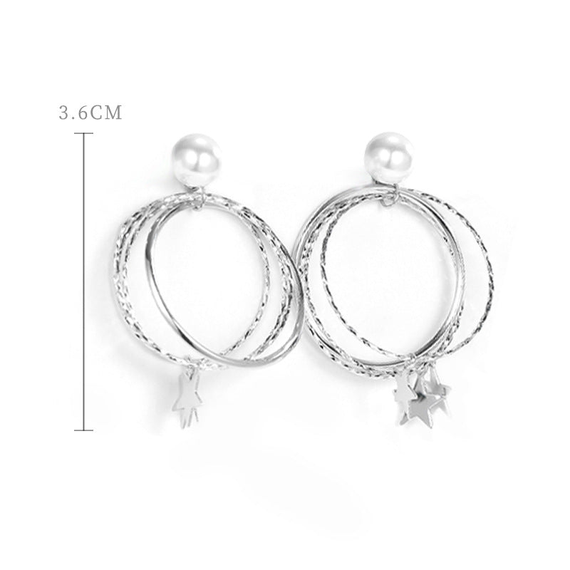 Star Pentagonal 925 Sterling Silver Women's Earrings