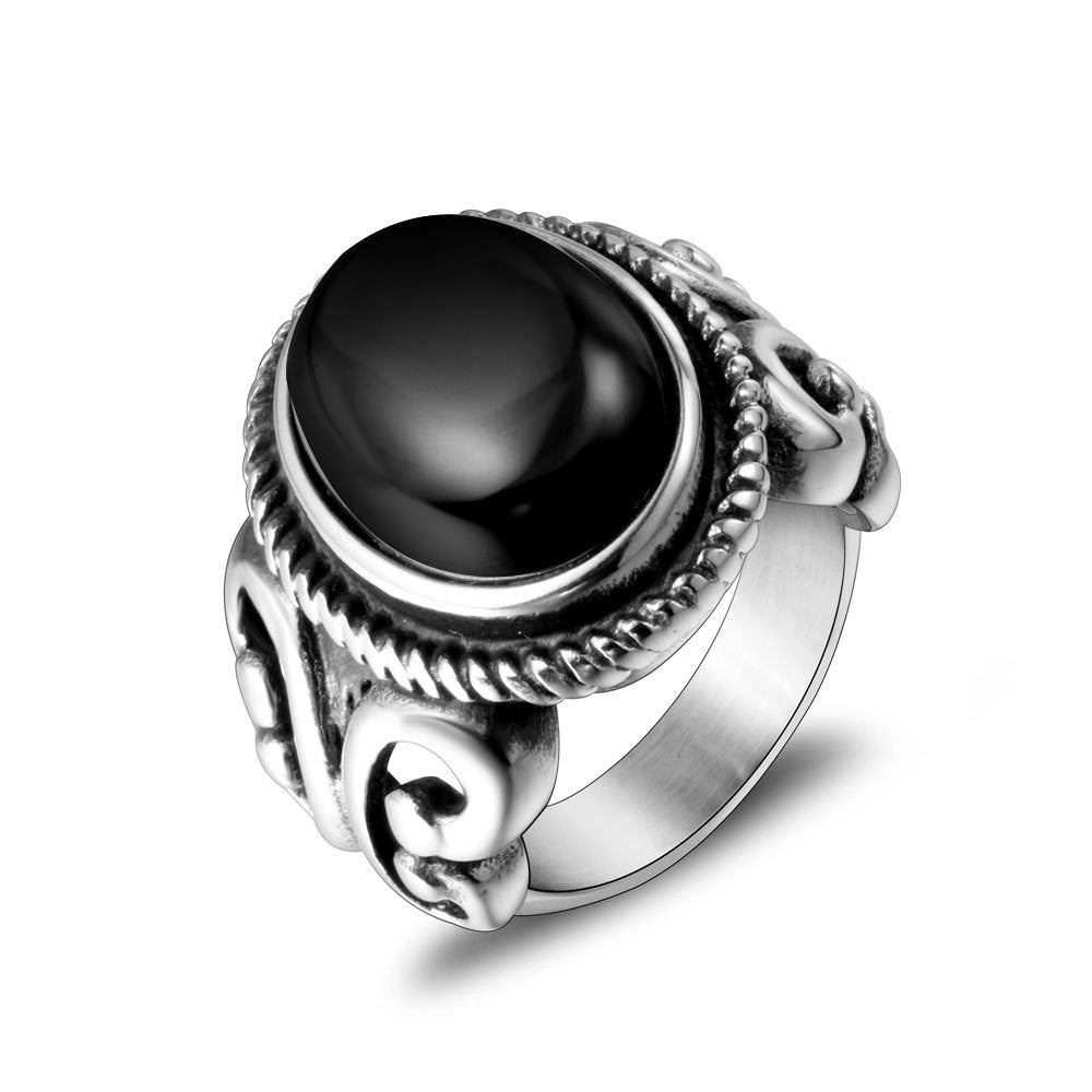 Titanium Steel Trendy Couple Ring - European and American Punk Style Jewelry for Men