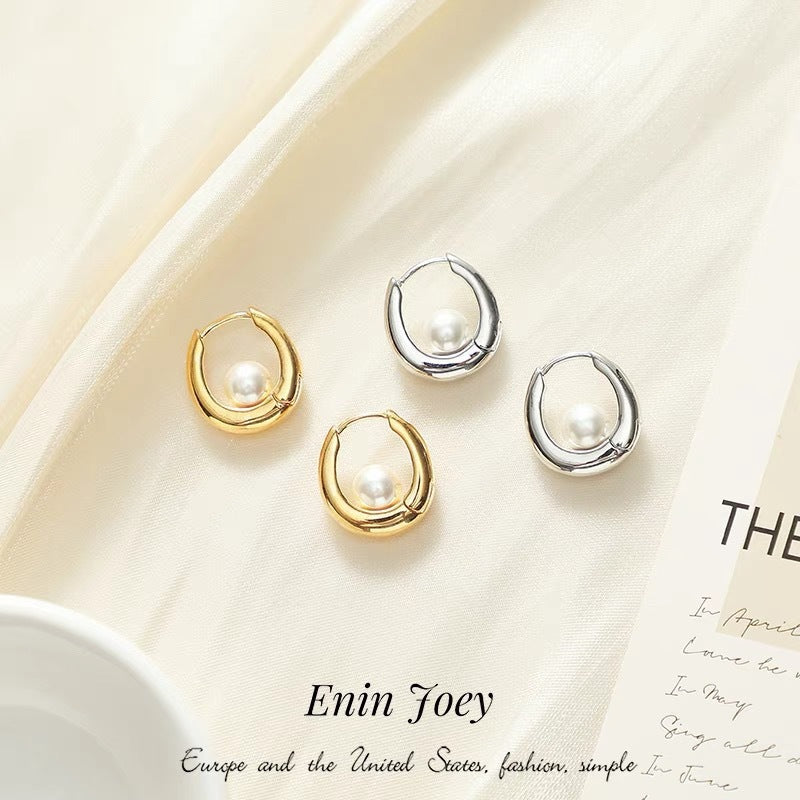 Pearl Suspended 925 Sterling Silver Women's Earrings