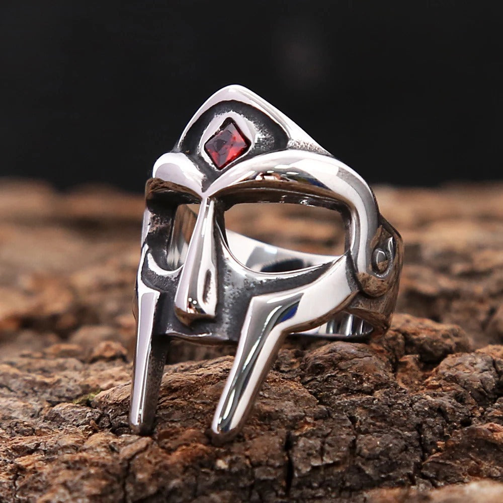 Gothic Viking Mask Stainless Steel Men's Ring
