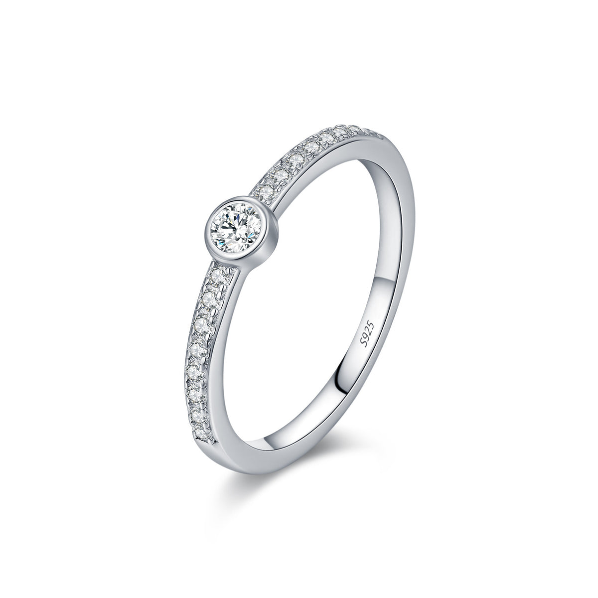 S925 Sterling Silver Bubble Moissanite Stacking Ring