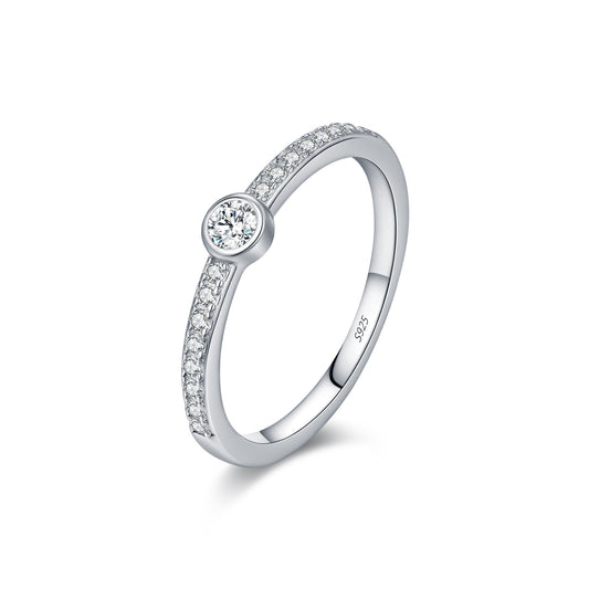 S925 Sterling Silver Bubble Moissanite Stacking Ring