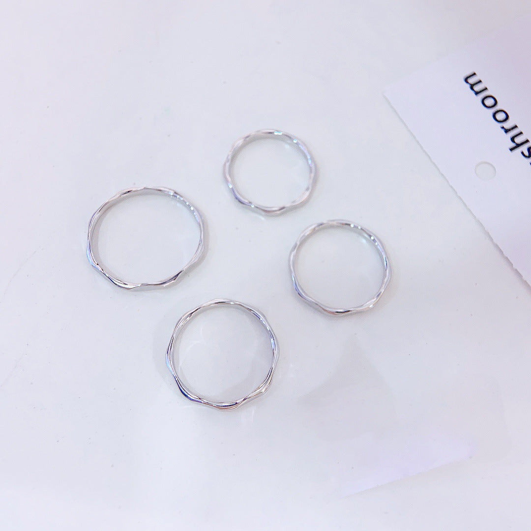 S999 Fine Silver Twisted Line Ring