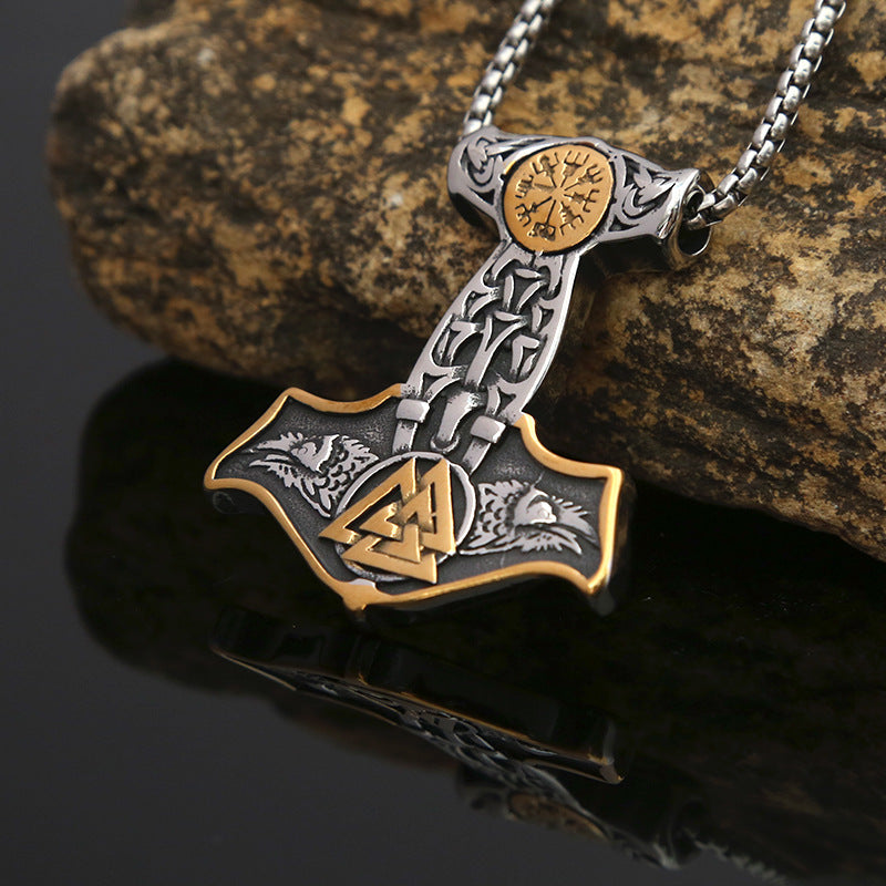 Foreign Trade Jewelry Neck Chain Viking Raytheon Hammer Necklace