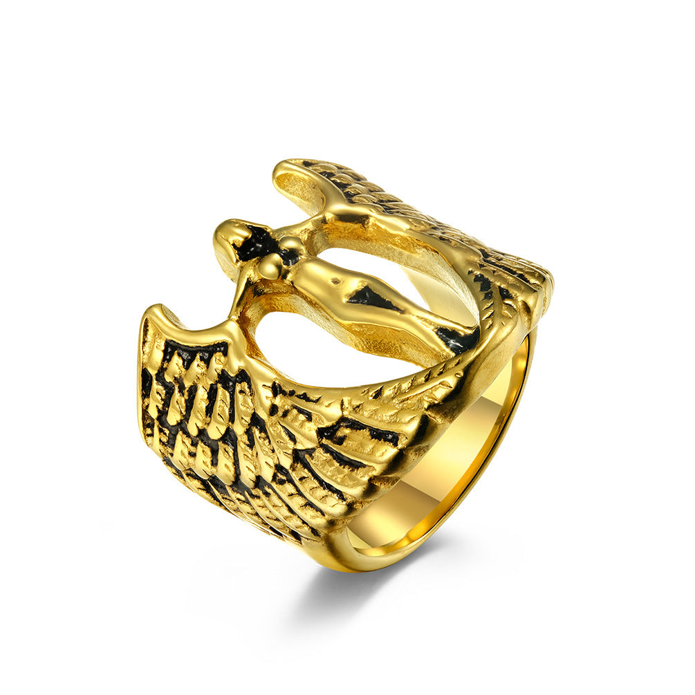 Angel Wings Stainless Steel Ring for Men