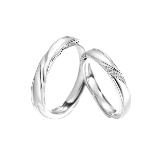 Planderful Jewelry Magnetic Entanglement Sterling Silver Couple Ring Adjustable Gift For Valentines Day
