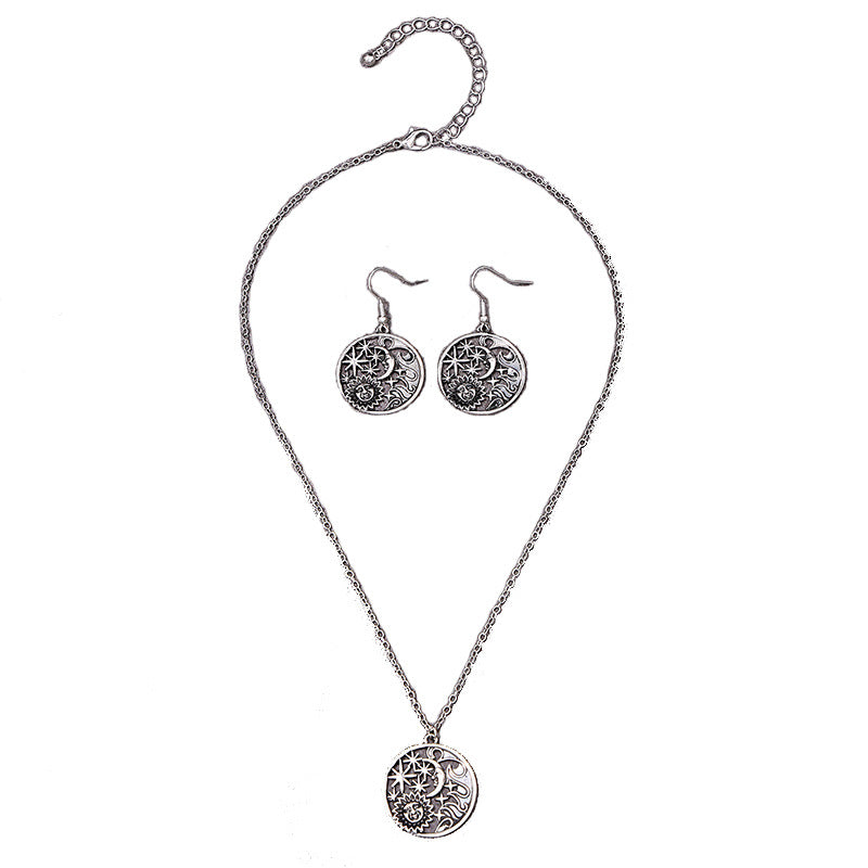 Bohemian Sun, Moon, and Stars Metal Jewelry Set