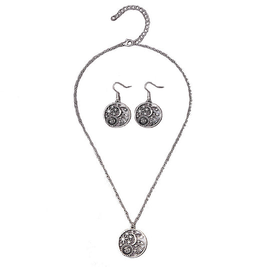 Bohemian Sun, Moon, and Stars Metal Jewelry Set