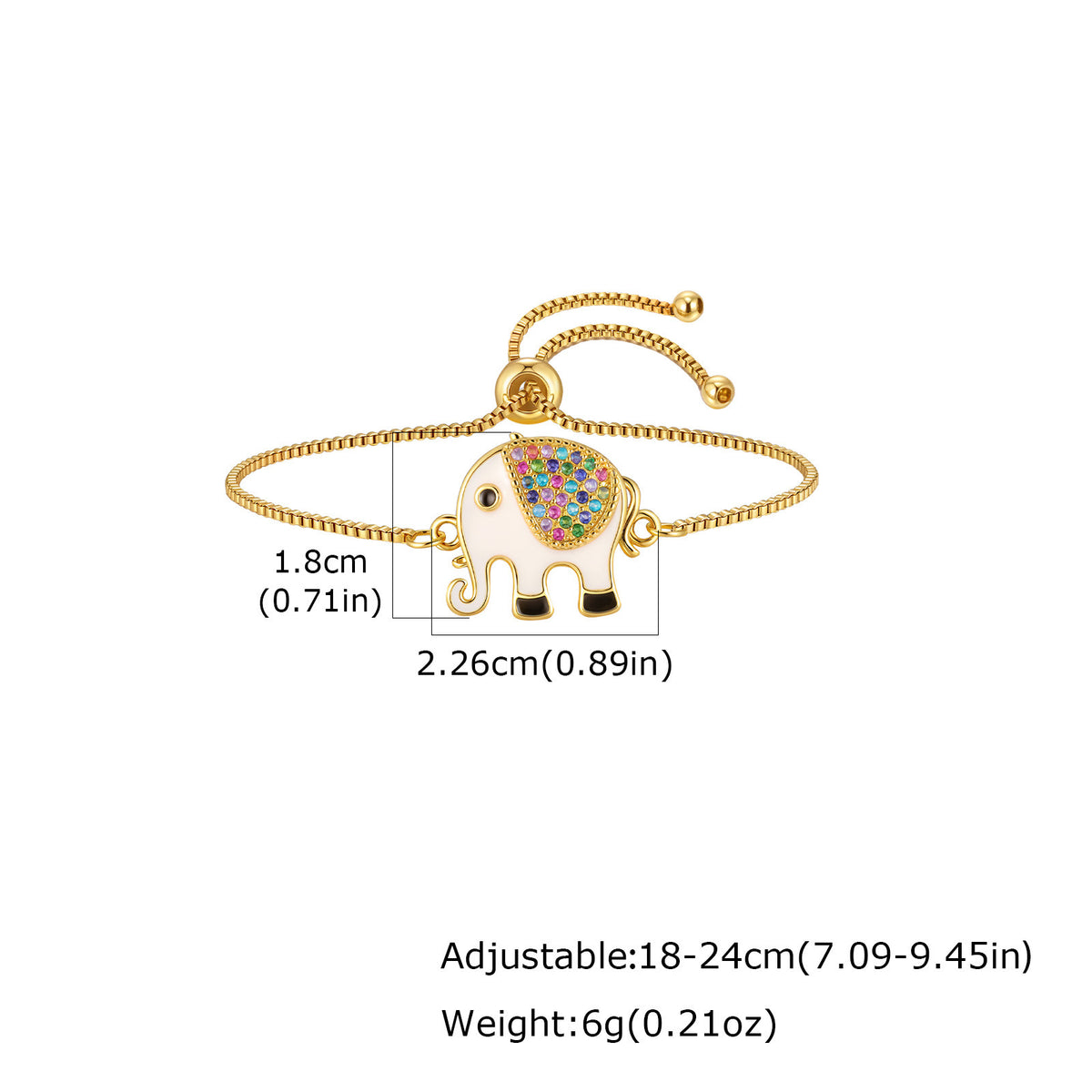 Zircon Adjustable Copper Bracelet