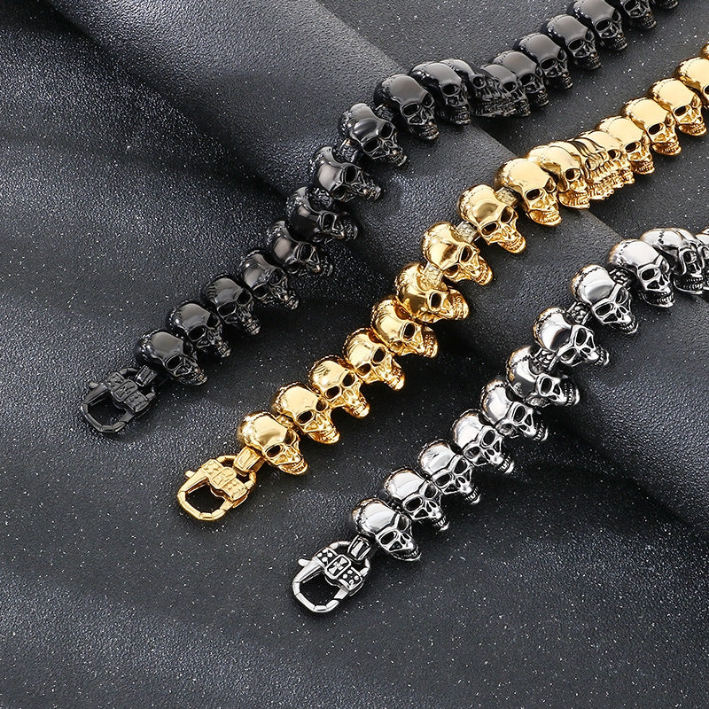 Planderful Skull Necklace For Men Titanium Steel Bold Punk