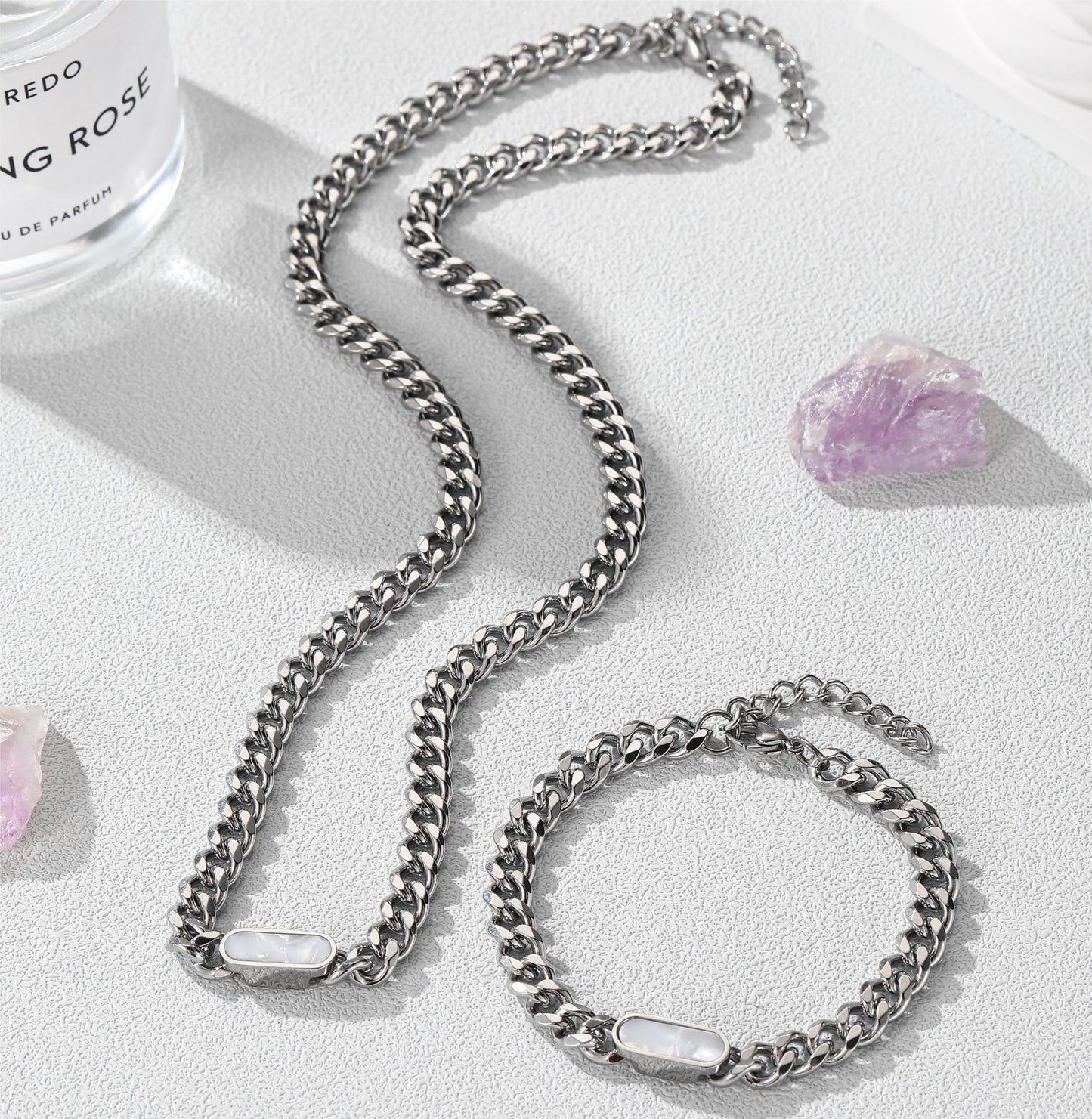 Planderful Jewelry European Multi Color Shell Cuban Chain Necklace For Men And Women