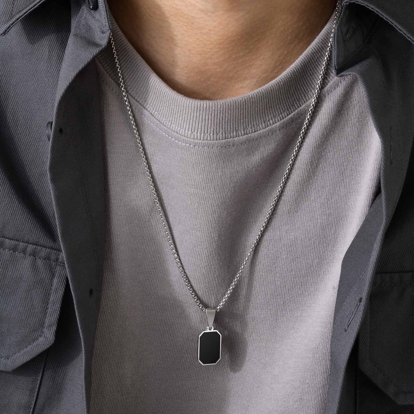 Cross-Border Men's Jewelry Stainless Steel Pendant Necklace