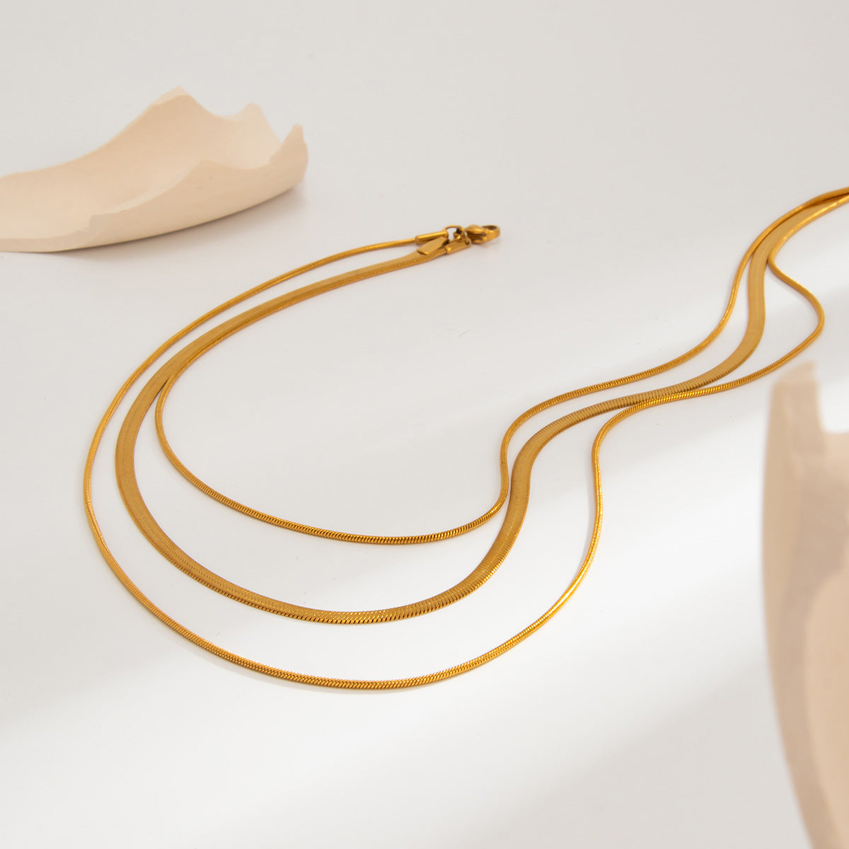 Cool Style Snake Bone Chain Necklace Cross Layered Necklace