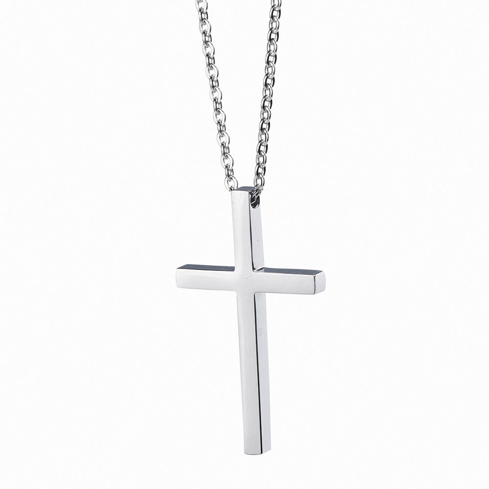 Planderful Everyday Genie Unisex Cross Necklace Titanium Steel Glossy Non Fading Durable Accessory
