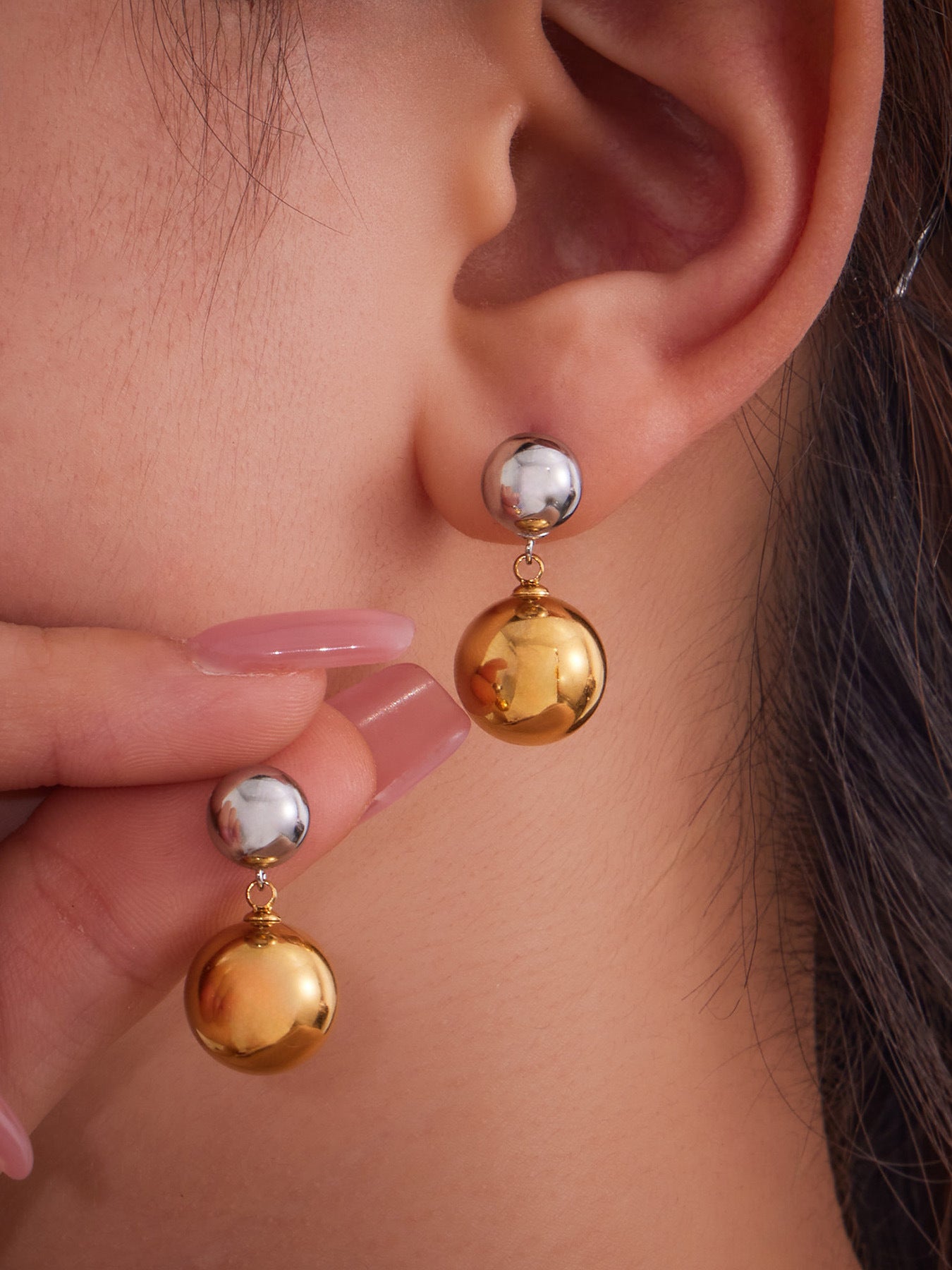 Planderful Hollow Ball Earrings 18K Gold Plated For Women