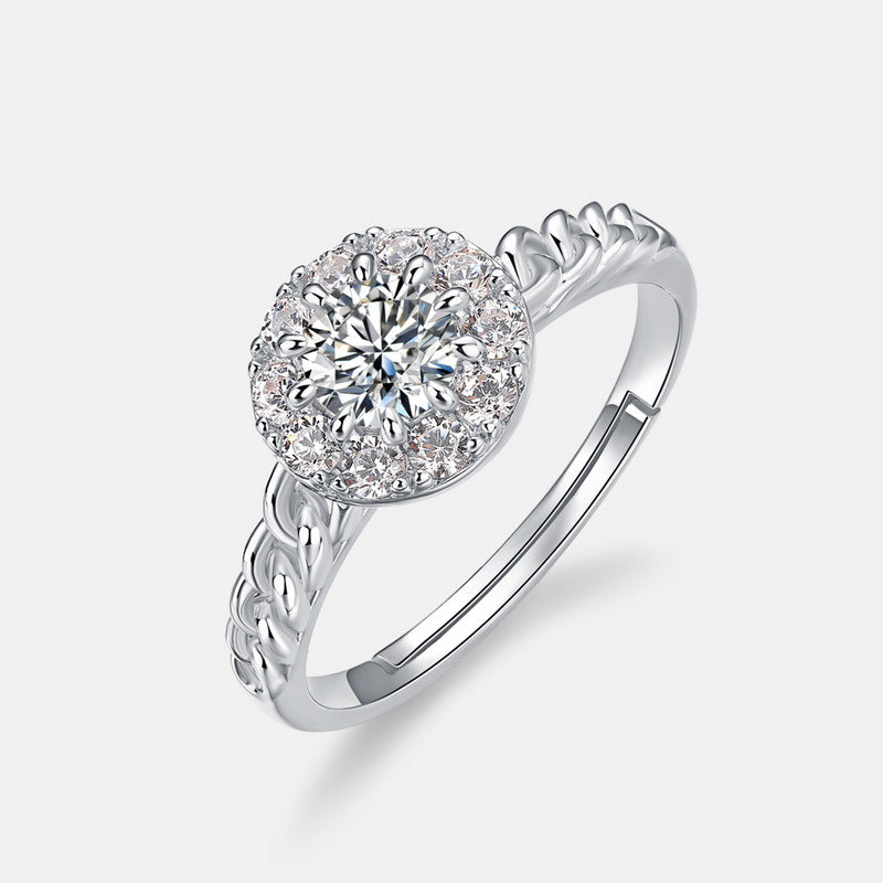 Planderful Classic Moissanite Sterling Silver Ring – 5 × 5 mm, 0.5 ct – Style 2