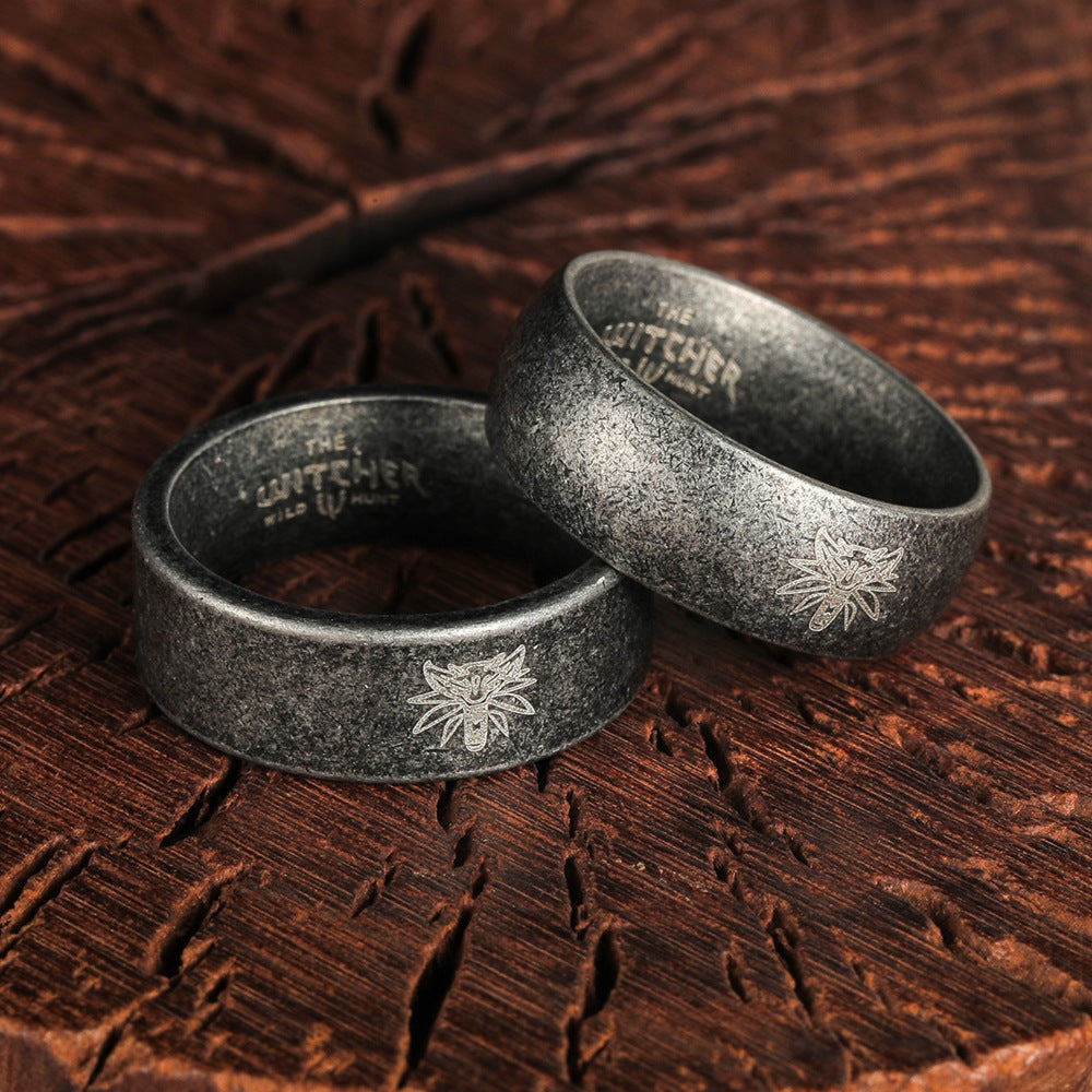 Planderful The Witcher Wolf Head Stainless Steel Ring For Men And Unisex Protection