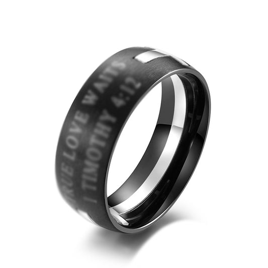 Planderful 2 In 1 Titanium Steel Cross Ring Matte Brushed For Men Everyday Genie Jewelry