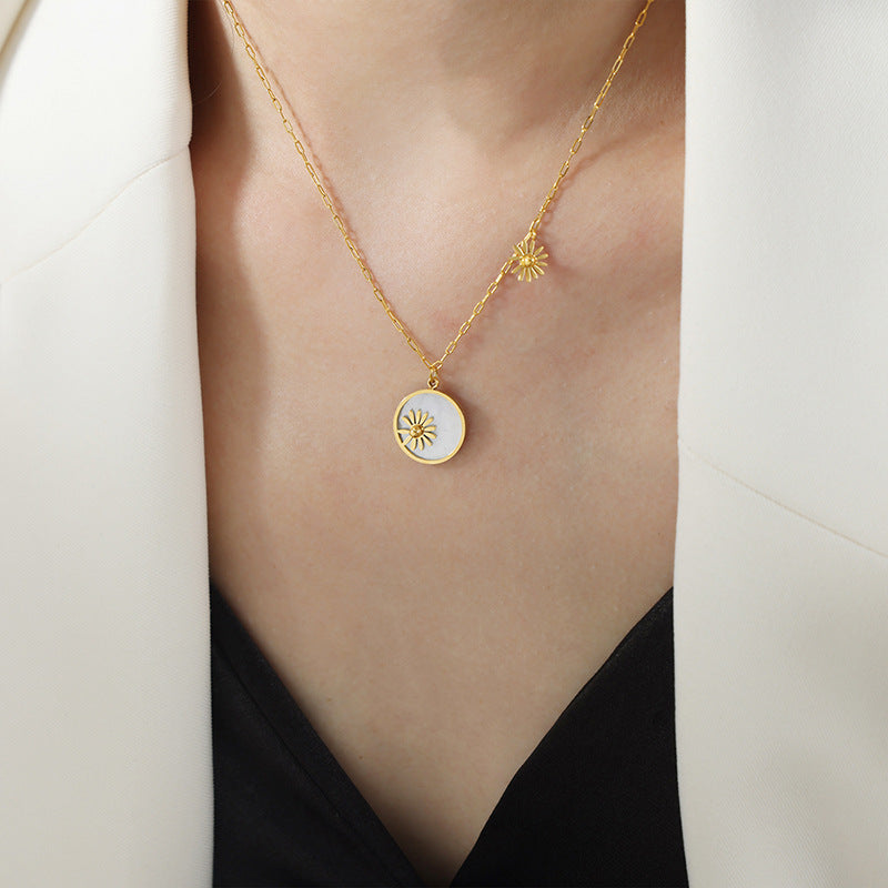 Luxurious Titanium Steel Pendant Necklace for Stylish Women