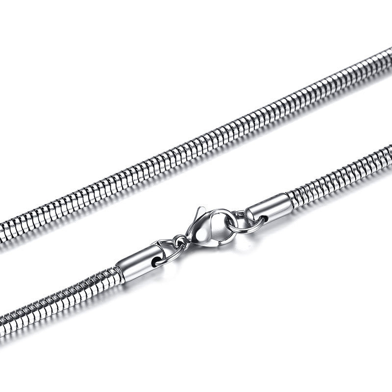 3MM Wide Stainless Steel Round Snake Chain Necklace