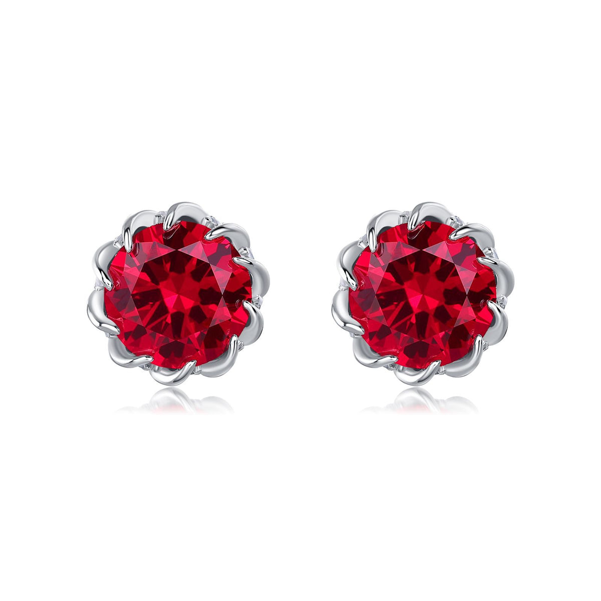 S925 Sterling Silver Lab-Grown Ruby Minimalist Jewelry Collection