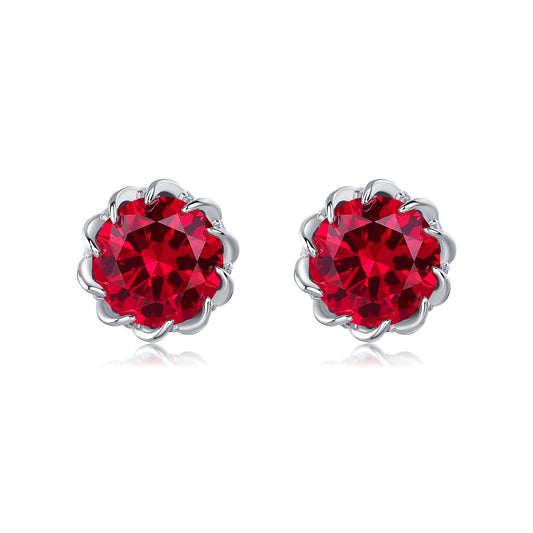 S925 Sterling Silver Lab-Grown Ruby Minimalist Jewelry Collection