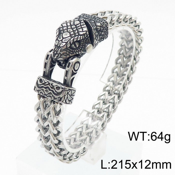 Rock Inlaid Zircon Snake Element Series – Snake Head Bracelet