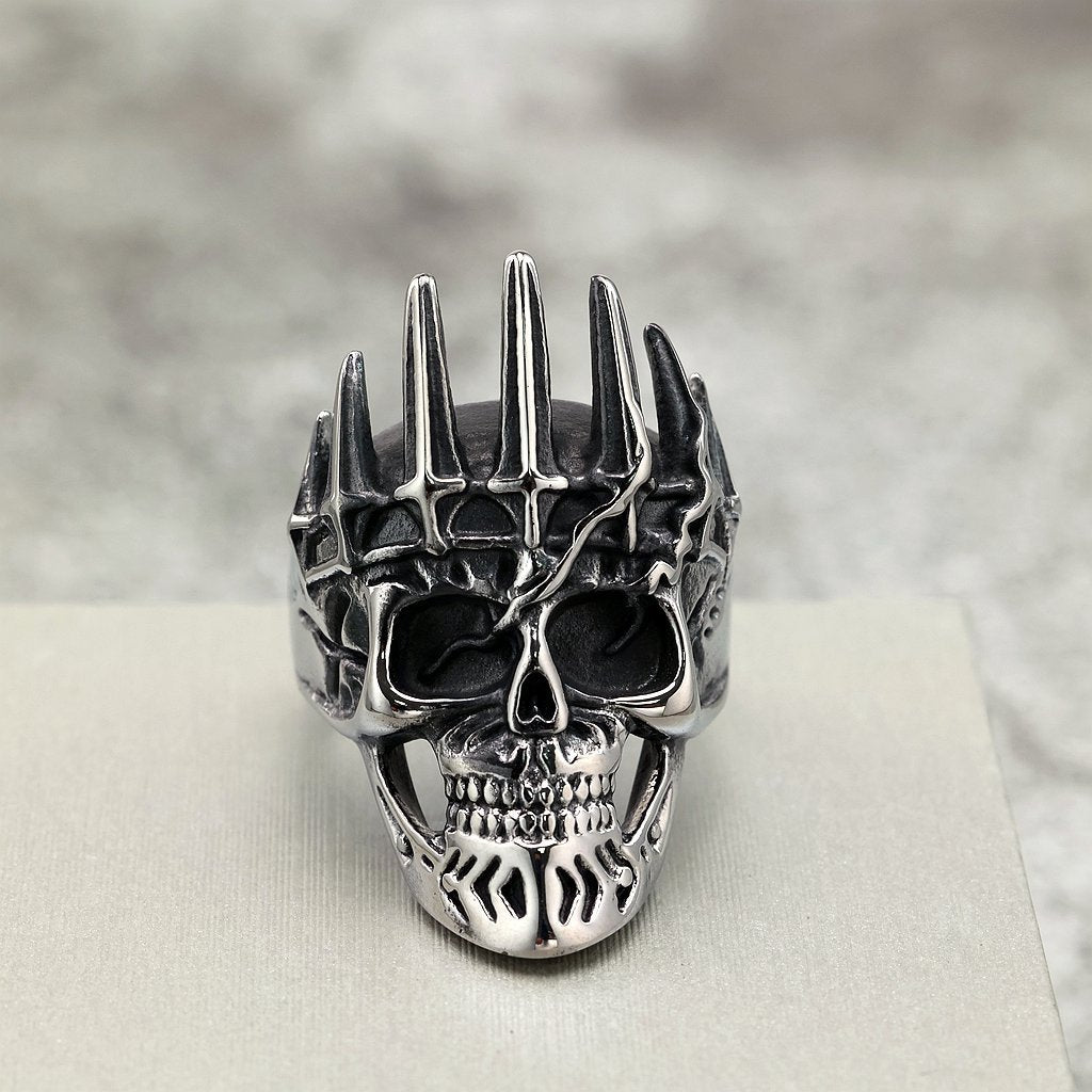 Gothic Skull Crown Stainless Steel Men's Ring