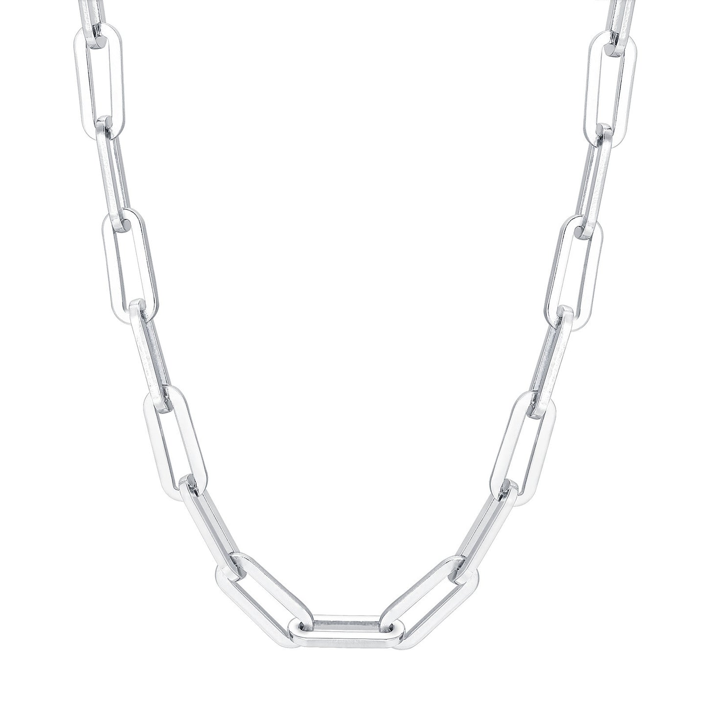 Stainless Steel Rectangular Geometric Chain Gold Lady Necklace