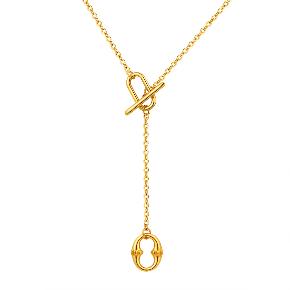 Modern Gold-Tone Stainless Steel Necklace