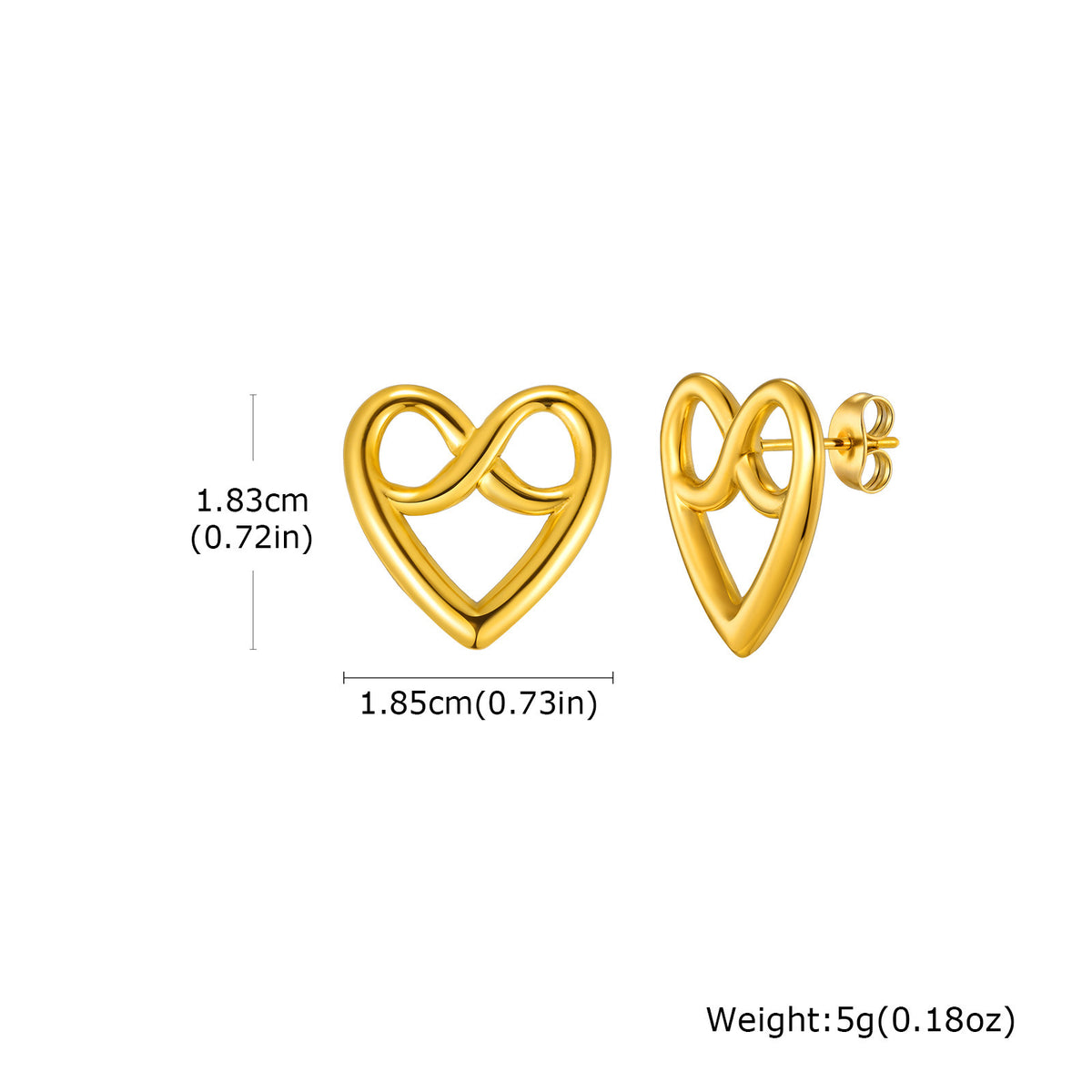 Stainless Steel Heart Earrings