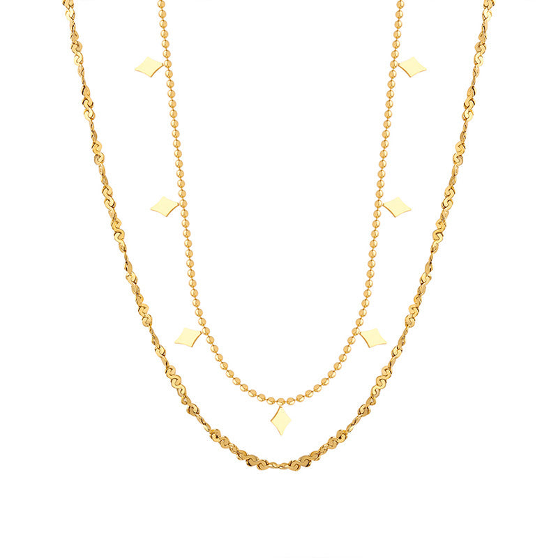 Chic Titanium Steel Double-Layer Necklace - Stainless Steel Jewelry