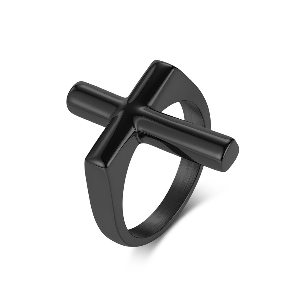 Cross Stainless Steel Ring for Men