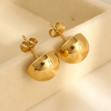 Planderful Hemisphere Stainless Steel Earrings For Women Glossy Statement Jewelry With Personalization Options