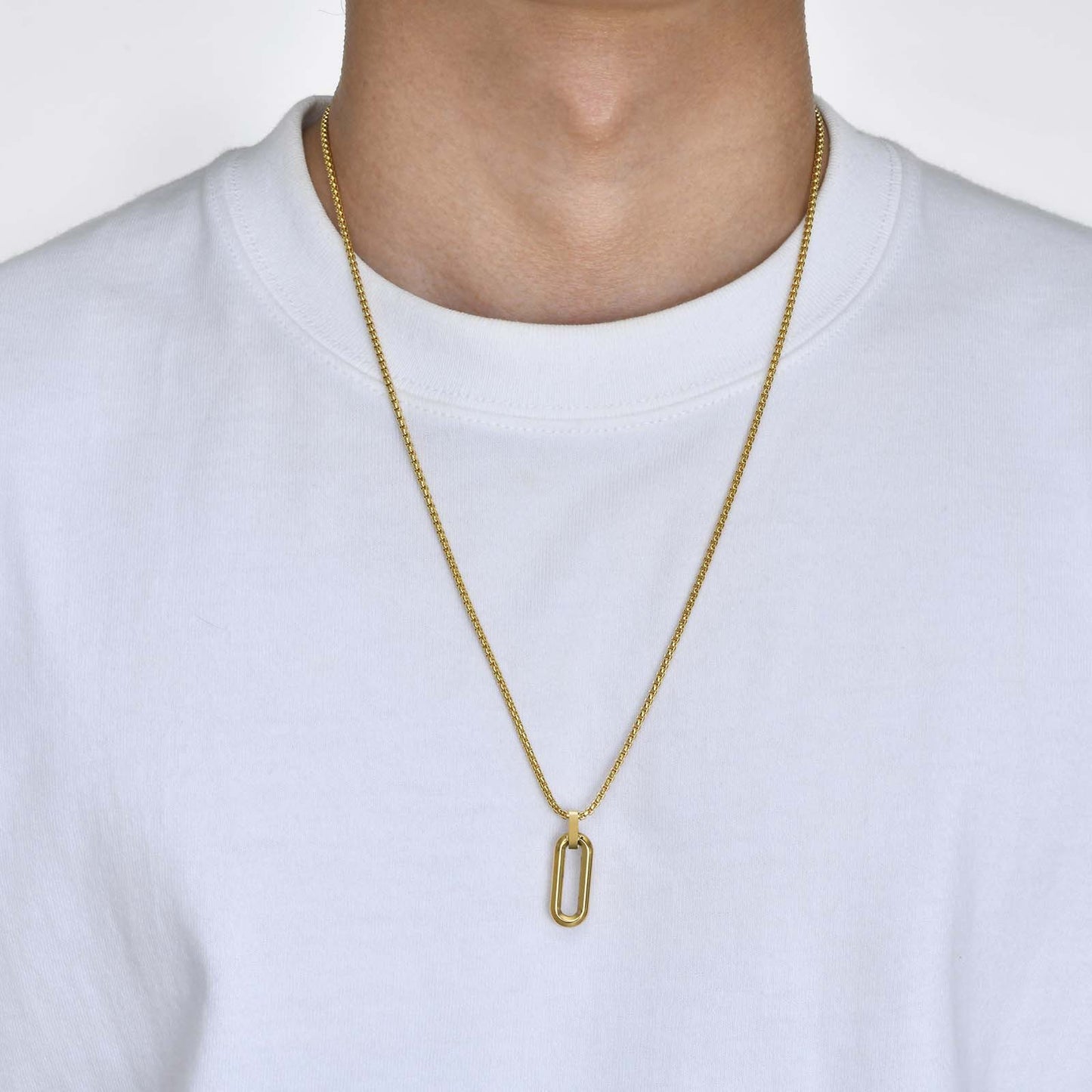 Stainless Steel Geometric Men's Pendant Hip Hop Necklace