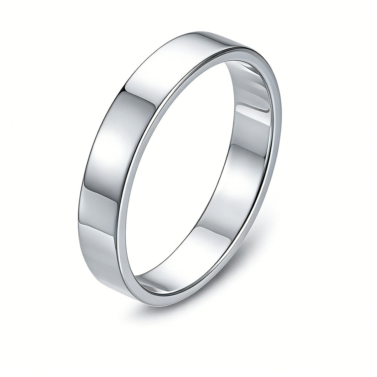 S925 Silver Minimalist Smooth Plain Ring, Foreign Trade And Gold-Plated Wide Plain Ring