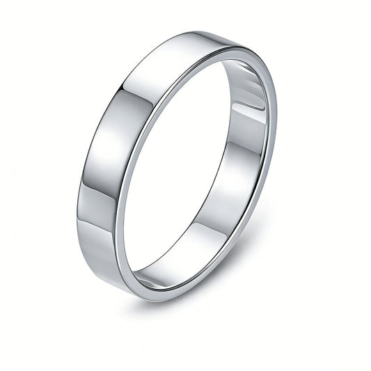 S925 Silver Minimalist Smooth Plain Ring, Foreign Trade And Gold-Plated Wide Plain Ring