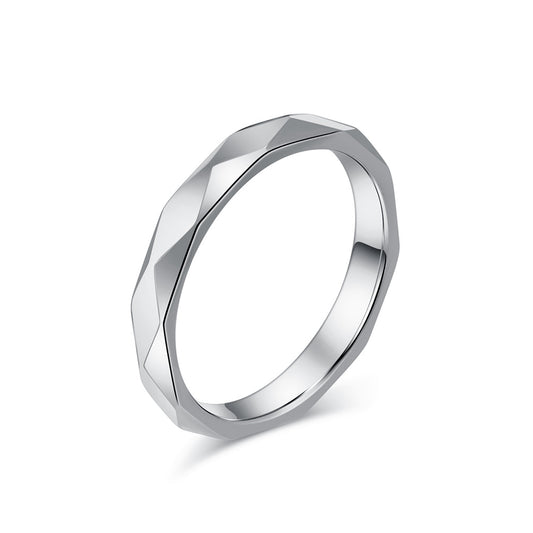 Cold Neutral Wind 4mm Rhombus Titanium Steel Ring Jewelry