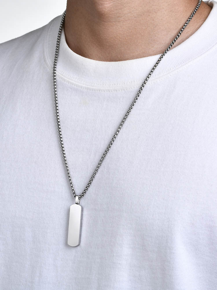 Stainless Steel Men's Pendant Simple Trendy Hip Hop Necklace